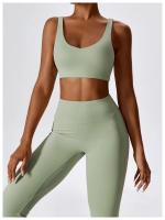 Traje de Yoga Deslizante para Mujer Entrenamiento de Baile Secado Rápido Fitness y Ocio Conjunto de Deporte de Dos Piezas Chaleco+Pantalones - details 9