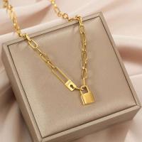 Colgante de Cerradura de Amor de Acero Inoxidable Cadena Gruesa con Estilo Punk Retro para Mujeres - details 1