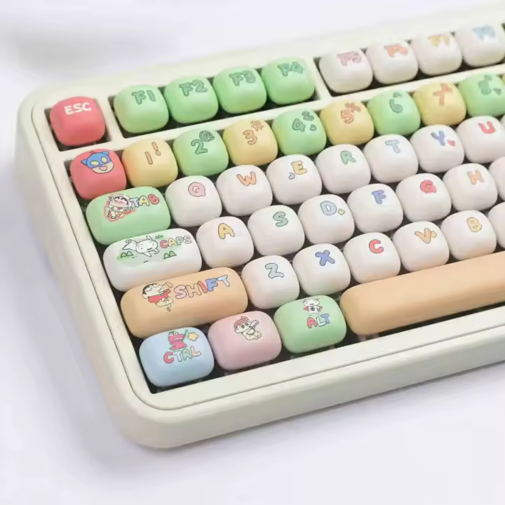 Juego de teclas de moño perfilado de Anime Crayon Shin-Chan MOG, teclas de teclado Nical para juegos con interruptor BPT MX de dibujos animados, 143 teclas - 1
