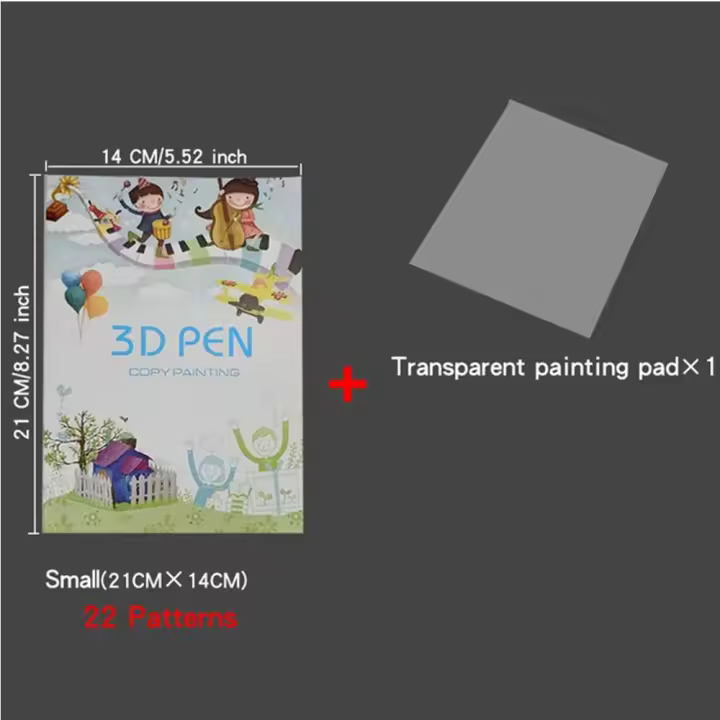 Libro de dibujo de pluma de impresión 3D de papel grueso, placa transparente, patrones 22/40, álbum de pintura de pluma 3D, manualidades hechas a mano, tablero de dibujo de copia - 1