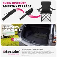 Sillas Plegables de Acero para Camping Resistentes, Soporte para Bebida, Uso Exterior, Terraza y Picnic Negro - details 5
