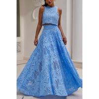 Nuevo traje de mujer, top sin mangas + falda larga conjunto, vacaciones casuales sueltas de dos piezas femenina - details 8
