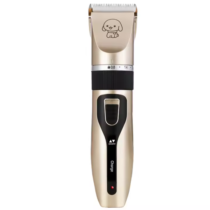 Pilarmuture Cortapelos para Perros, Cortapelos para Perros con 4 Peines Protector, Cortapelos Eléctrico Recargable de Bajo Ruido, Herramientas para Todos los Mascotas, Cortapelos para Perros, Afeitadora para Perros, Oro - 1
