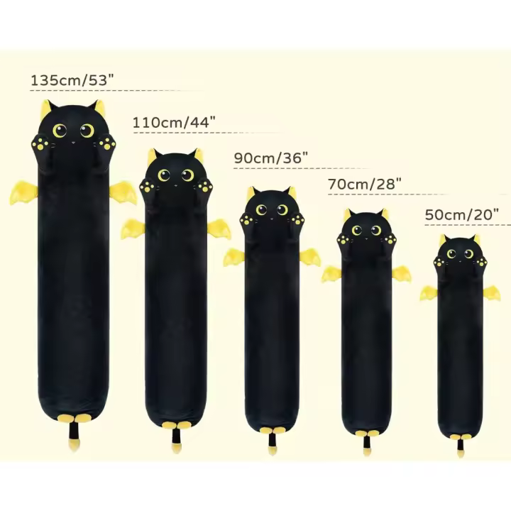 Almohada de Peluche Gato Negro Ojo de Luna Suave y Cómoda Ideal para Regalo - 1