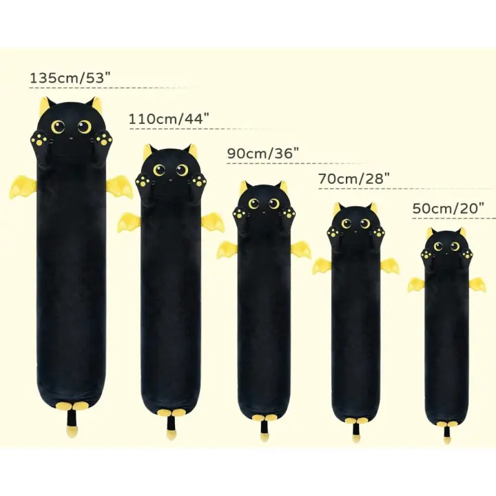 Almohada de Peluche Gato Negro Ojo de Luna Suave y Cómoda Ideal para Regalo - 1