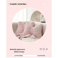 Almohada de Sofá Rosa con Lazo Simple Soporte de Cintura Suave y Cómodo para Oficina y Dormitorio - details 3