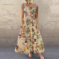 Vestido estampado de verano para mujer, moda sin mangas - details 1