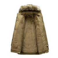Chaqueta de Invierno Gruesa Abrigo con Capucha de Vellón con Cuello de Piel para Hombres - details 9