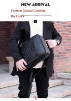 Mochila de negocios de cuero genuino de los hombres, mochila de piel de vaca de capa superior - details 1