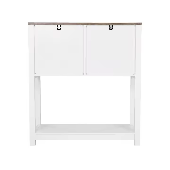 SucceBuy Farmhouse Coffee Bar Gabinete, 31.5 x 13.8 x 34.6 pulgadas, con almacenamiento de tres niveles y puertas magnéticas, para sala de estar - 1