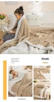 Manta de Lana Cálida y Espesa en Sherpa con Forro de Coral Suave para Invierno Ideal para Solapa de Cama Individual y Doble - details 3