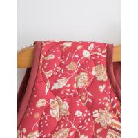 BUNO-Chaleco acolchado con estampado de flores rojas chinas para mujer, abrigo sin mangas, cuello en V, botones cubiertos, ropa de abrigo corta Vintage, 2025 - details 8