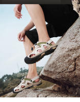 Zapatos de playa primavera-verano 2025 nuevos zapatos de cuero para hombre resistentes al desgaste y duraderos sandalias de punta cerrada sandalias para exteriores - details 0