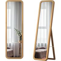 160 x 46 cm Espejo de Pared Grande, Espejo de Cuerpo Entero Marco de Madera, Espejo Pared Madera Rectangular, Moderno Espejo pie Pare Dormitorio Vestuario, Madera - details 8