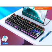 Teclado mecánico metálico 87 teclas 104 teclas eje verde luminoso eje negro accesorios informáticos juego de bloques de color - details 4