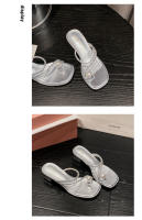 Zapatillas de Tacón Grueso y Perla de Diamante de Imitación Diseño de Cabeza Cuadrada Tacón Alto - details 20