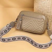 Bolso de Mano de Cuero Genuino para Mujer Color Sólido con Borlas Bolso de Hombro de Cuero de Vaca - details 7