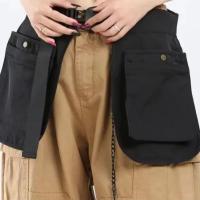 Bolsa de herramientas, riñonera multifuncional, delantal ajustable negro, riñonera portátil de gran capacidad para montañismo - details 12