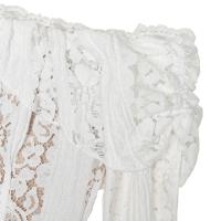 Elegante Vestido Largo de Polyester y Seda Diseño Ajustado Blanco con Hombros Descubiertos - details 21
