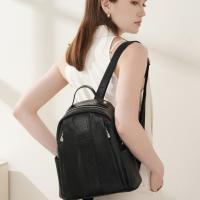 Mochila de piel de vaca de primera capa versátil de gran capacidad Mochila de mujer bolso versátil de cuero suave - details 3