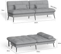 Dormir – Funda futón Convertible – Sofá esquinero – Sofá de Invitados de 3 plazas – con Respaldo Ajustable - details 3