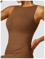 Mono de Yoga con Espalda Hermosa y Hueca Traje Deportivo de Fitness para Mujer Material Exterior de Nylon T-Shirt - details 4