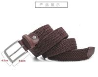 Cinturón elástico tejido para hombre y niña,3.3-3.4 CM de ancho, azul, negro, marrón, regalo de lujo, accesorios para vaqueros - details 3