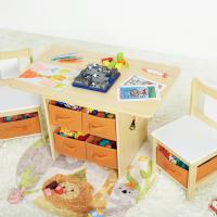Muebles para Niños Pequeños Con 2 Sillas Espacio de Almacenamiento Juegos Preescolar - details 3