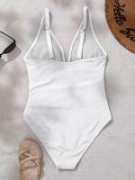Bañador negro de una pieza para mujer, traje de baño de realce con Control de barriga, Tankini de una pieza - details 14