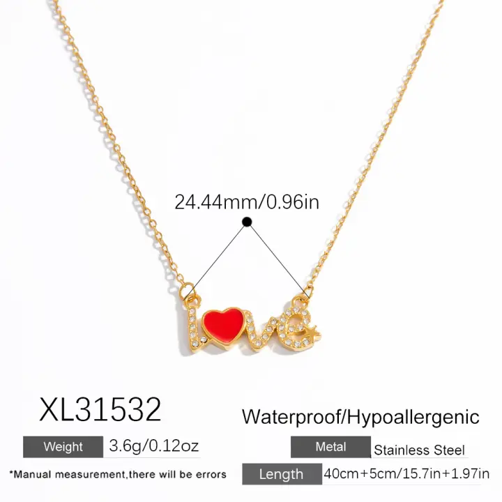 Collares de Mujer Hermoso Temperamento Amor Corazón Colgante Collar Día de la Madre Regalo - 1