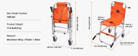 SucceBuy Silla de escalera EMS, capacidad de carga de 350 libras, silla de ruedas plegable de aluminio para subir escaleras de emergencia con 2 ruedas - details 5