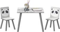 Mesa Infantil de 3 Piezas con 2 Sillas Juego de Muebles para Actividades para Niños de 3 a 8 Años para Dormitorio Sala de Juegos Verde y Blanco - details 18