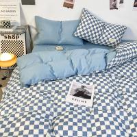 Cubierta de Edredón Nórdica Nueva Moda Lujo Cama Conjunto de Ropa de Cama Suave a Cuadros Separados Tamaño 220x240 150x200 - details 6