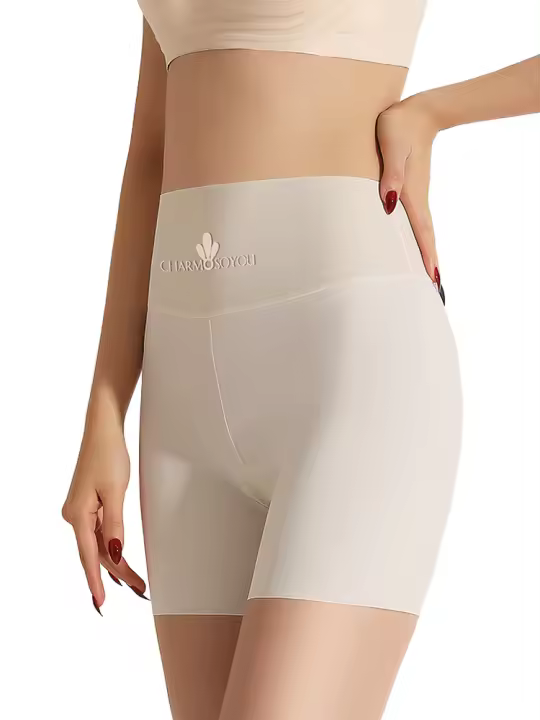 Pantis de Cintura Alta para Mujer Pantis de Ciclismo de Seda de Hielo Transpirables con Levantamiento de Cadera Pantis de Moda Floral sin Costuras con Nylon Exterior y Algodón Interior - 1