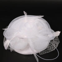 Sombreros rojos de iglesia de boda para mujer, tocado con velo de plumas, elegante, Derby, 2024 - details 23
