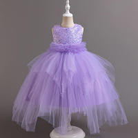 Vestido de noche para niños con flores, pasarela, princesa, niña, tul hinchado, presentadora, actuación de Piano - details 9