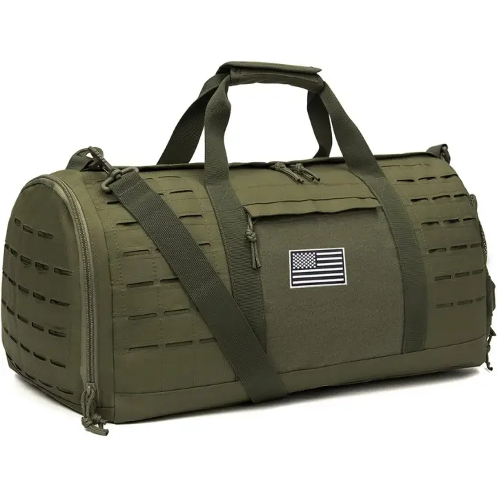 40L Bolsa Militar táctica para Hombres Bolsa de Deporte para Gimnasio Bolsa para Fitness Viaje Bolsa de Entrenamiento con Compartimento para Zapatos Bolsa Baloncesto y fútbol de Fin de Semana - 1