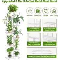 Estante de Almacenamiento para Plantas Metal Negro, Herramientas de Jardín y Guantes, 141 cm, Para Interior y Exterior, Escaleras para Plantas, para Balcón - details 50