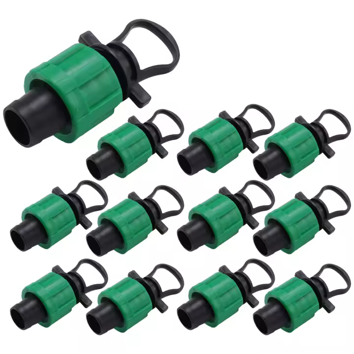 Tapón de tapa de tubo de riego por goteo, accesorio de tapa final Universal de 1/2 pulgadas, para sistema de aspersor de tubo con cinta de goteo de 16mm - 1