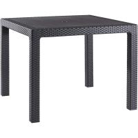 Mesa Cuadrada de Exterior, Mesa resina acabado Ratán, mesa de jardín/terraza, 95 x 74;5 x 95 cm; Color Grafito - details 0