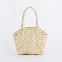 Bolso de playa sencillo, bolso tejido de cuerda de papel hecho a mano, versátil para viajes y vacaciones - details 2