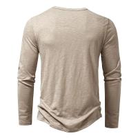 Otoño nueva camiseta de manga larga con cuello para hombres Color transpirable versátil moda camisetas delgadas - details 12
