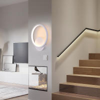 Lámpara de Pared LED Goeco Aplique Pared Interior 12W Luz de Pared Redonda Iluminación de Pared Blanco Cálido 300 Material Metálico con Vidrio Ornamento Lente LED - details 7