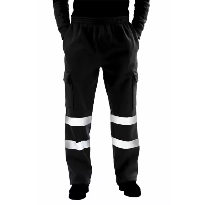 Pantalones de uniforme de trabajo para hombre, pantalones deportivos de seguridad, pantalones reflectantes a rayas, pantalones sueltos para correr, corredores, ropa de trabajo de retales - 1