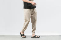 Pantalones casuales de calabazas para hombre, calabazas de lino, de moda, con puños - details 6