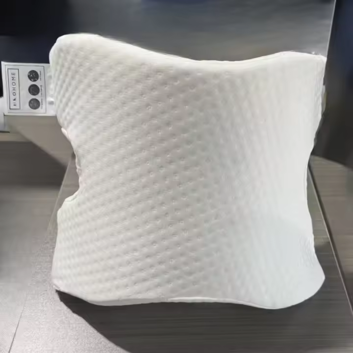 1 pieza Almohada de soporte de cuello ergonómico en forma de U – Ayuda ortopédica para dormir con funda de fibra de fluido de hielo, funda blanca suave y compartimento de almacenamiento, ideal para dormir de lado, viajes y relajación, Almohada - 1
