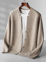Chaqueta deportiva de lana para hombre, cárdigan de Cachemira con cuello en V informal a la moda, Chaqueta deportiva suave de punto de lana para otoño e invierno - details 2