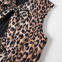 BUNO-chaleco elegante con estampado de leopardo para mujer, nueva moda 20225, chaquetas sin mangas con lazo y cuello en V, chaleco ajustado Vintage, Top corto - details 6