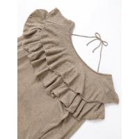 OUWU- Y2k Suéter Para Mujer, Jerséis Cortos De Color Caqui, Top De Punto De Manga Larga, Prendas De Punto Con Volantes, Prendas De Vestir Exteriores Elegantes, Ropa Para Mujer - details 7