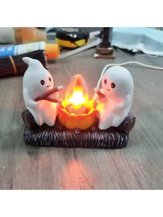 Luz Nocturna Parpadeante de Campamento Fantasma Accesorio Decorativo de Iluminación para Halloween - 1
